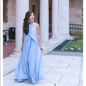 ASOS pleated dress blue